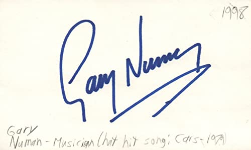 Gary Numan Musician Singer Hit Song Cars Pop Music Signed Index Card JSA COA