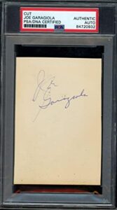 joe garagiola hof autographed cut card st. louis cardinals psa/dna – mlb cut signatures