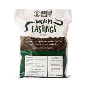earth worm castings – organic red worm compost soil amendment – .13 cubic foot ~6 lbs – approximately 1 gallon – organic red worm vermiculture and compost home, garden, greenhouse, and farm