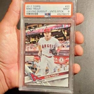 Mike Trout 2017 Topps Vintage Stock Leaving Dugout 70/99 Graded PSA MINT 9 - Baseball Slabbed Rookie Cards