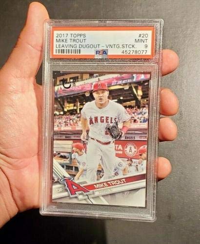 Mike Trout 2017 Topps Vintage Stock Leaving Dugout 70/99 Graded PSA MINT 9 - Baseball Slabbed Rookie Cards