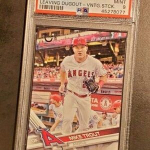 Mike Trout 2017 Topps Vintage Stock Leaving Dugout 70/99 Graded PSA MINT 9 - Baseball Slabbed Rookie Cards