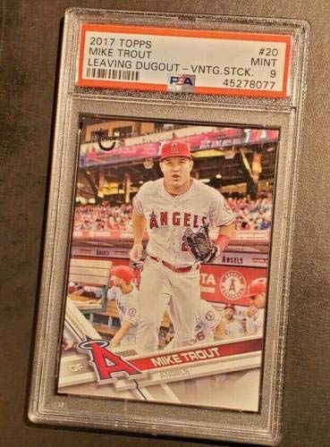 Mike Trout 2017 Topps Vintage Stock Leaving Dugout 70/99 Graded PSA MINT 9 - Baseball Slabbed Rookie Cards