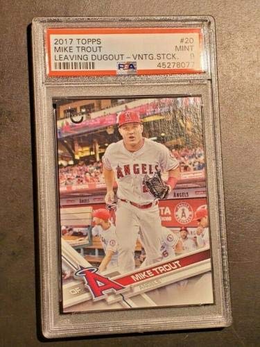 Mike Trout 2017 Topps Vintage Stock Leaving Dugout 70/99 Graded PSA MINT 9 - Baseball Slabbed Rookie Cards