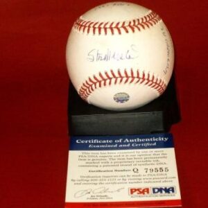 Stan Musial Autographed Omlb Baseball St Louis Cardinals Psa Dna 11 Insc Q79555 - Autographed Baseballs