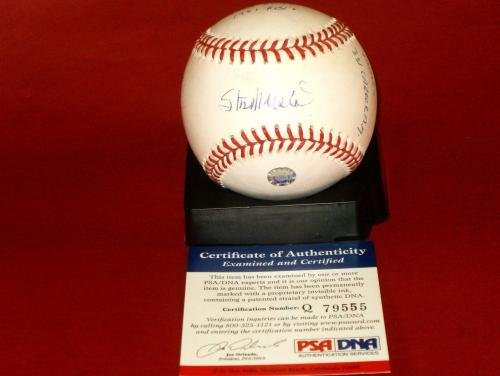 Stan Musial Autographed Omlb Baseball St Louis Cardinals Psa Dna 11 Insc Q79555 - Autographed Baseballs