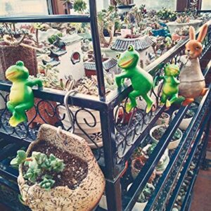 Set of 3 Cute Frog Figurines Hanging Animal Statue,Resin Pot Hanging Climbing Frog Sculpture Outdoor Statues Ornaments Décor for Flower pot/Fence, Yard Art Figurines for Patio Lawn House (3 frogs)