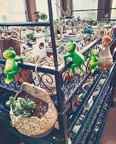 Set of 3 Cute Frog Figurines Hanging Animal Statue,Resin Pot Hanging Climbing Frog Sculpture Outdoor Statues Ornaments Décor for Flower pot/Fence, Yard Art Figurines for Patio Lawn House (3 frogs)