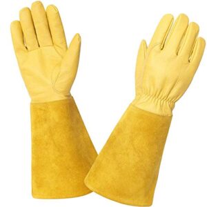kim yuan rose pruning gloves for men and women. goatskin leather gardening gloves