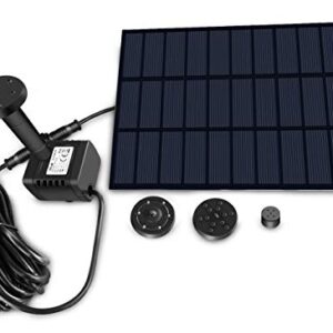 Sunlitec Solar Fountain with Panel Water Pump for Bird Bath Solar Panel Kit Outdoor Fountain for Outdoor Small Pond, Patio Garden and Fish Tank