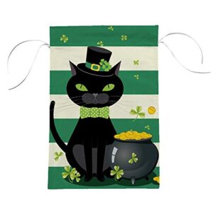 Generic Garden Flag Double Sided Durable Yard Flag,St. Patrick's Day Black Cat Fade Resistant Seasonal Flags,Suitable for Outdoor Home Lawn Patio Porch Decorative,12x18 Inch