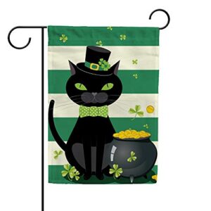 generic garden flag double sided durable yard flag,st. patrick’s day black cat fade resistant seasonal flags,suitable for outdoor home lawn patio porch decorative,12×18 inch