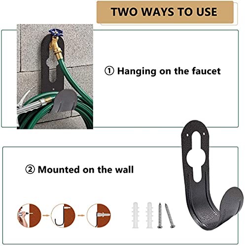 Eastrans Garden Hose Holder Wall Mounted Hold 100ft 3/4’’ Hose, Durable and Heavy Duty Rust-Free Hook Hanger for Water Hose, Keep Your Backyard Neat and Clean