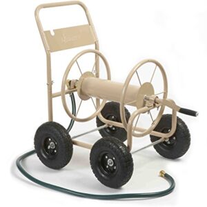 Liberty Garden 870-M1-2 Industrial 4-Wheel Garden Hose Reel Cart, Holds 300-Feet of 5/8-Inch Hose - Tan