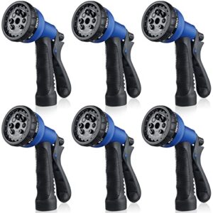 6 pieces garden hose nozzle sprayer abs water hose spray nozzle garden sprayer hose hand sprayer for hose water hose nozzle for watering plants lawn garden cleaning showering pets washing cars blue