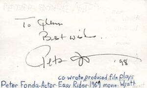 peter fonda actor producer wyatt in easy rider movie signed index card jsa coa
