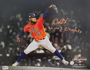 cristian javier signed 2022 ws 11×14 photo astros”22 ws champs” mlb holo – autographed mlb photos