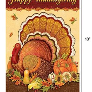 Thanksgiving Garden Flag,Happy Thanksgiving Flags 12 x 18 Inch Thanksgiving House Flag Double-Sided 2 Layer Thanksgiving Turkey House Flag for Thanksgiving Decoration