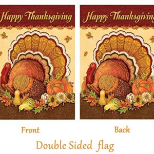 Thanksgiving Garden Flag,Happy Thanksgiving Flags 12 x 18 Inch Thanksgiving House Flag Double-Sided 2 Layer Thanksgiving Turkey House Flag for Thanksgiving Decoration