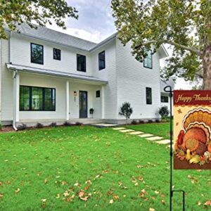 Thanksgiving Garden Flag,Happy Thanksgiving Flags 12 x 18 Inch Thanksgiving House Flag Double-Sided 2 Layer Thanksgiving Turkey House Flag for Thanksgiving Decoration