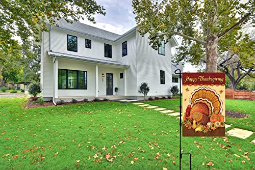 Thanksgiving Garden Flag,Happy Thanksgiving Flags 12 x 18 Inch Thanksgiving House Flag Double-Sided 2 Layer Thanksgiving Turkey House Flag for Thanksgiving Decoration