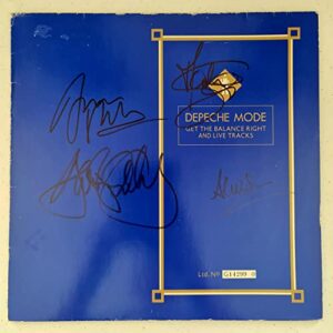 Depeche Mode Autographed 'Get The Balance .' LP COA #DM55587