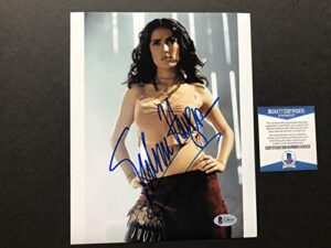 salma hayek rare! signed autographed classic sexy 8×10 photo beckett bas coa cert