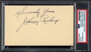 johnny rawlings autographed/inscribed 1950 gpc government postcard reds psa/dna – mlb cut signatures