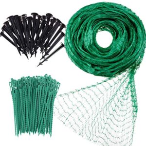 garden netting anti bird protection net 4m x 10m / 13ft x 33ft green garden plant netting fruit trees netting with 20 tacks and 50 ties