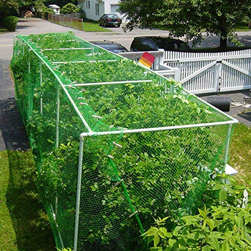 Garden Netting Anti Bird Protection Net 4M x 10M / 13Ft x 33Ft Green Garden Plant Netting Fruit Trees Netting with 20 Tacks and 50 Ties