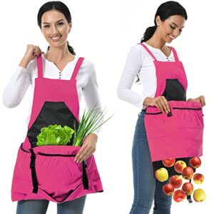 tisement gardening apron,unisex 8oz waterproof canvas garden apron with pockets for harvesting, gardening gifts for women