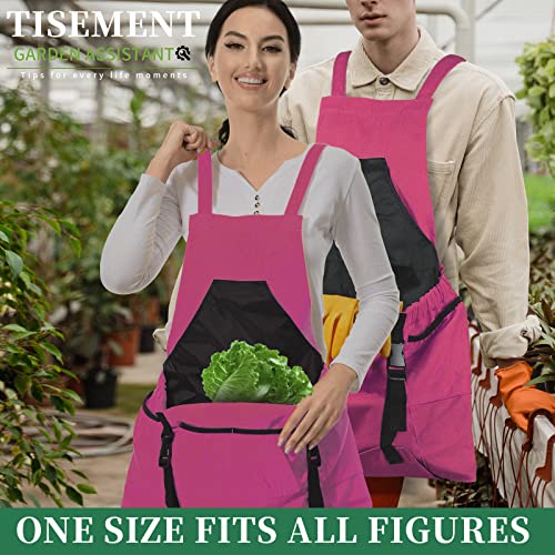 TISEMENT Gardening Apron,Unisex 8Oz Waterproof Canvas Garden Apron with Pockets for Harvesting, Gardening Gifts for Women