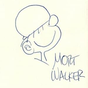 Mort Walker Cartoonist Beetle Bailey Autographed Signed Index Card JSA COA