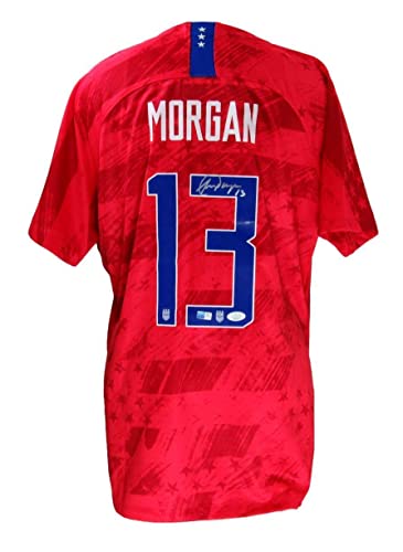 Alex Morgan Autographed Red Soccer Jersey Size XL U.S. Women's Soccer JSA - Autographed Soccer Jerseys