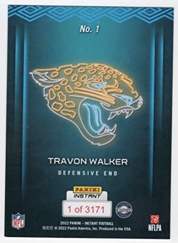 TRAVON WALKER RC 2022 Panini Instant Draft Night ROOKIE /3171#1 NFL Jaguars