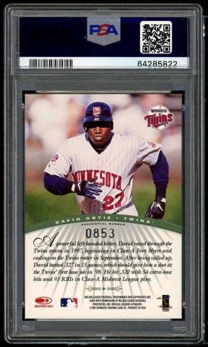 David Ortiz Rookie 1997 Donruss Signature Millenium Marks Auth Auto PSA/DNA 9 - Baseball Slabbed Autographed Cards