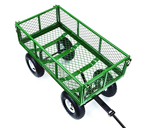 Gorilla Carts GOR400-COM Steel Garden Cart with Removable Sides, 400-lbs. Capacity, Green