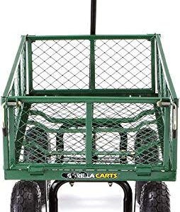 Gorilla Carts GOR400-COM Steel Garden Cart with Removable Sides, 400-lbs. Capacity, Green