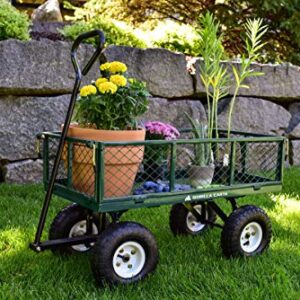 Gorilla Carts GOR400-COM Steel Garden Cart with Removable Sides, 400-lbs. Capacity, Green