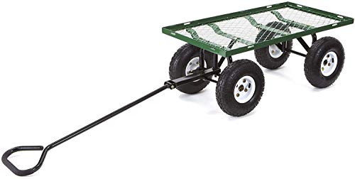 Gorilla Carts GOR400-COM Steel Garden Cart with Removable Sides, 400-lbs. Capacity, Green