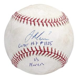 joe mauer career hit #1125 signed game used actual hit baseball mlb authentic – mlb game used baseballs