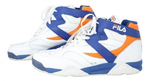 1992-93 Tony Campbell Game-Used Signed Fila Sneakers NY Knicks JSA & MEARS COA - Autographed NBA Sneakers