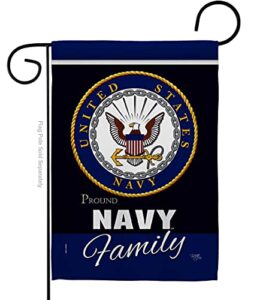 breeze decor navy proudly family garden flag – armed forces usn seabee united state american military veteran retire official – house decoration banner small yard gift double-sided made in usa