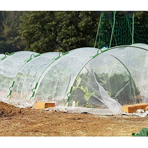 Greenhouse Hoop Kit, 8pcs 20"x 16.7" Garden Hoops for Raised Beds, 6.6ft x 13ft Plant Cover Netting with Clamps Clips, Rust Free Steel Grow Tunnel Support Frame for Outdoor Farm Low Growing Plant