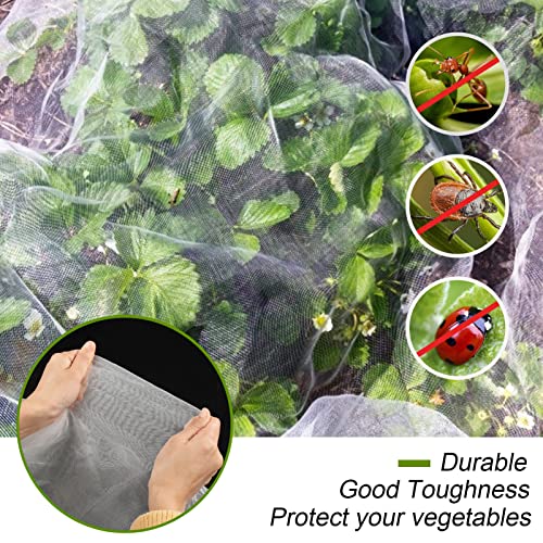 Greenhouse Hoop Kit, 8pcs 20"x 16.7" Garden Hoops for Raised Beds, 6.6ft x 13ft Plant Cover Netting with Clamps Clips, Rust Free Steel Grow Tunnel Support Frame for Outdoor Farm Low Growing Plant