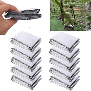 silver reflective mylar film sheets – garden greenhouse covering foil sheets set of 10 pack | mylar roll for grow room effectively increase plants growth – 87 x 63 inch space emergency blankets fabric