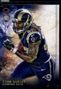2015 topps valor #181 todd gurley football rookie card in protective display case