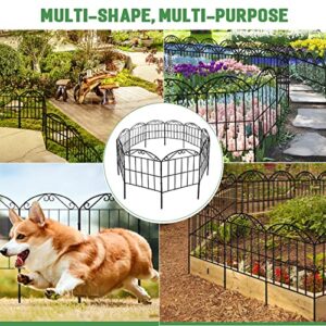 COLRASN Decorative Garden Fence, 10 Pack Garden Fence Border, Total 10ft (L) x 24in (H) Outdoor Metal Garden Edging Fence, Flower Bed Fencing for Landscape Patio, Plant, Outdoor Decor, Arched