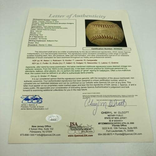 Jackie Robinson 1955 Brooklyn Dodgers W.S. Champs Team Signed Baseball JSA COA - Autographed Baseballs