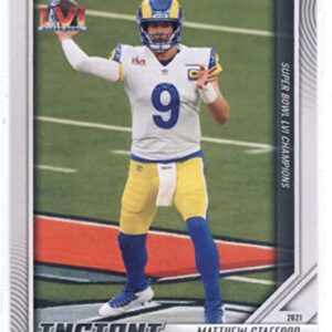 2022 Panini Instant Super Bowl LVI #1 Matthew Stafford Los Angeles Rams Official NFL Football Card in Raw (NM or Better) Condition